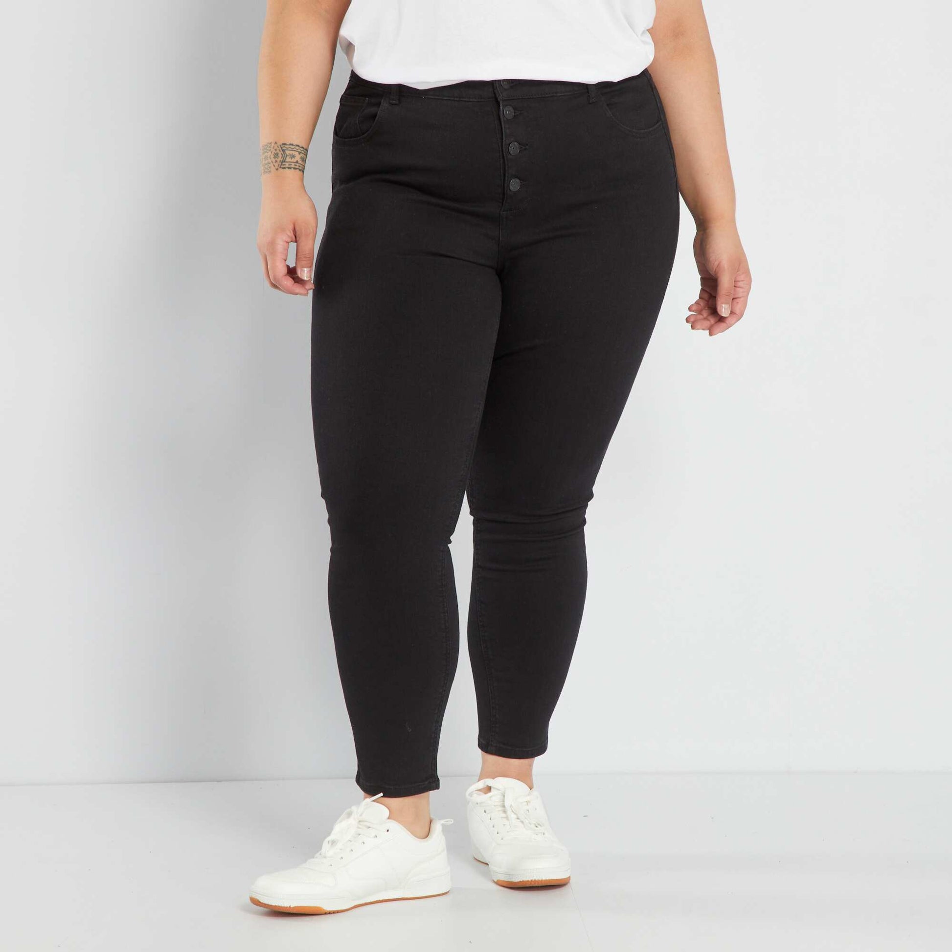 Jean skinny à taille haute - L32 NOIR