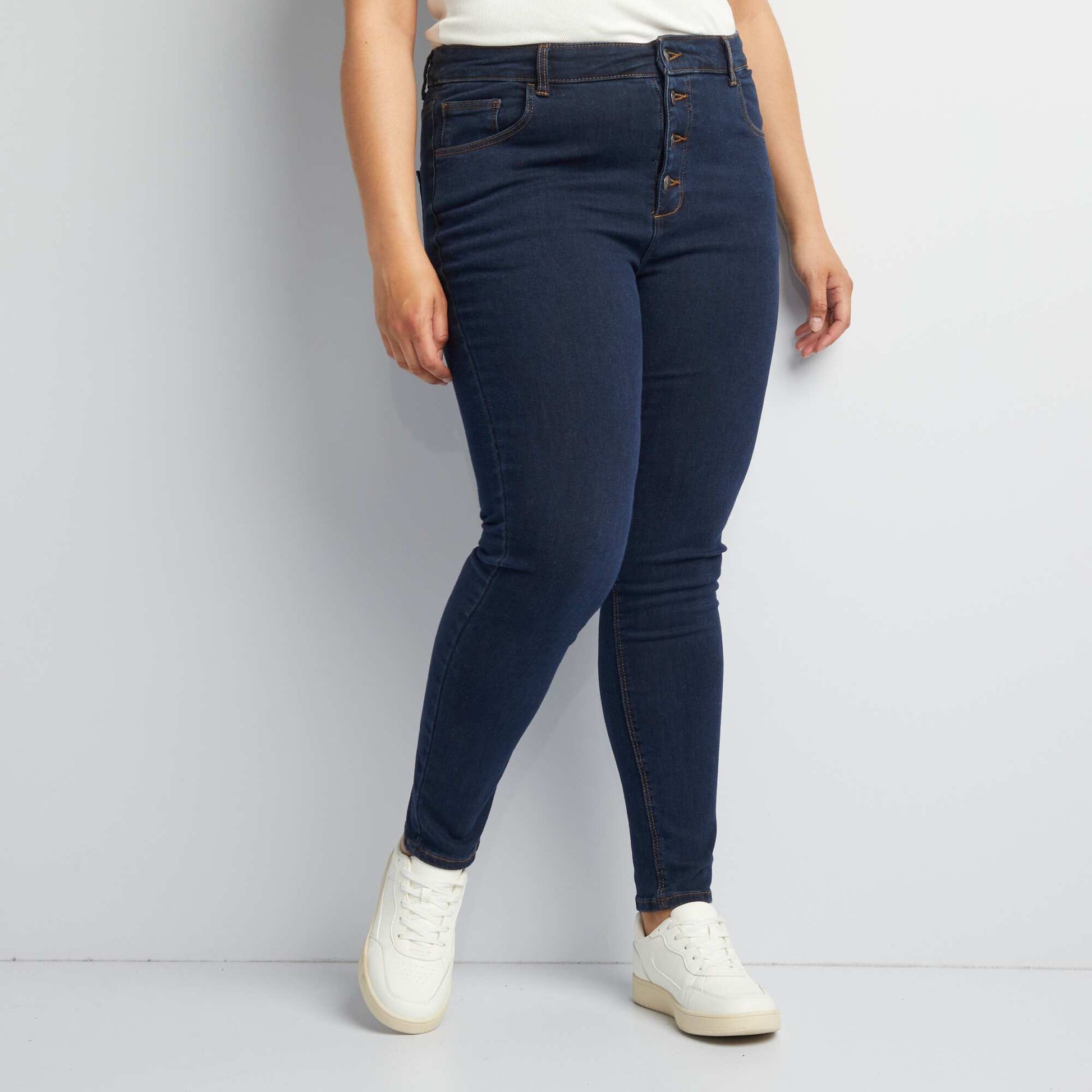 Jean skinny à taille haute - L32 BLEU