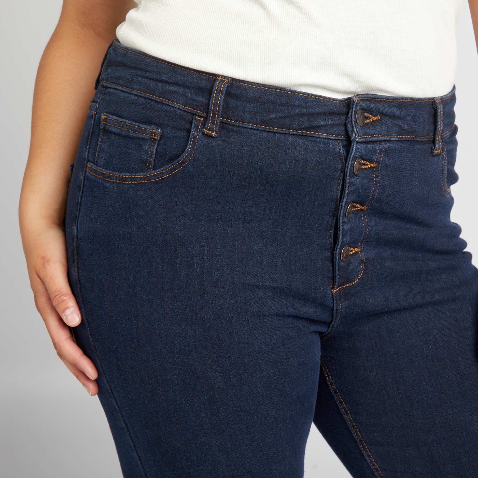 Jean skinny à taille haute - L32 BLEU