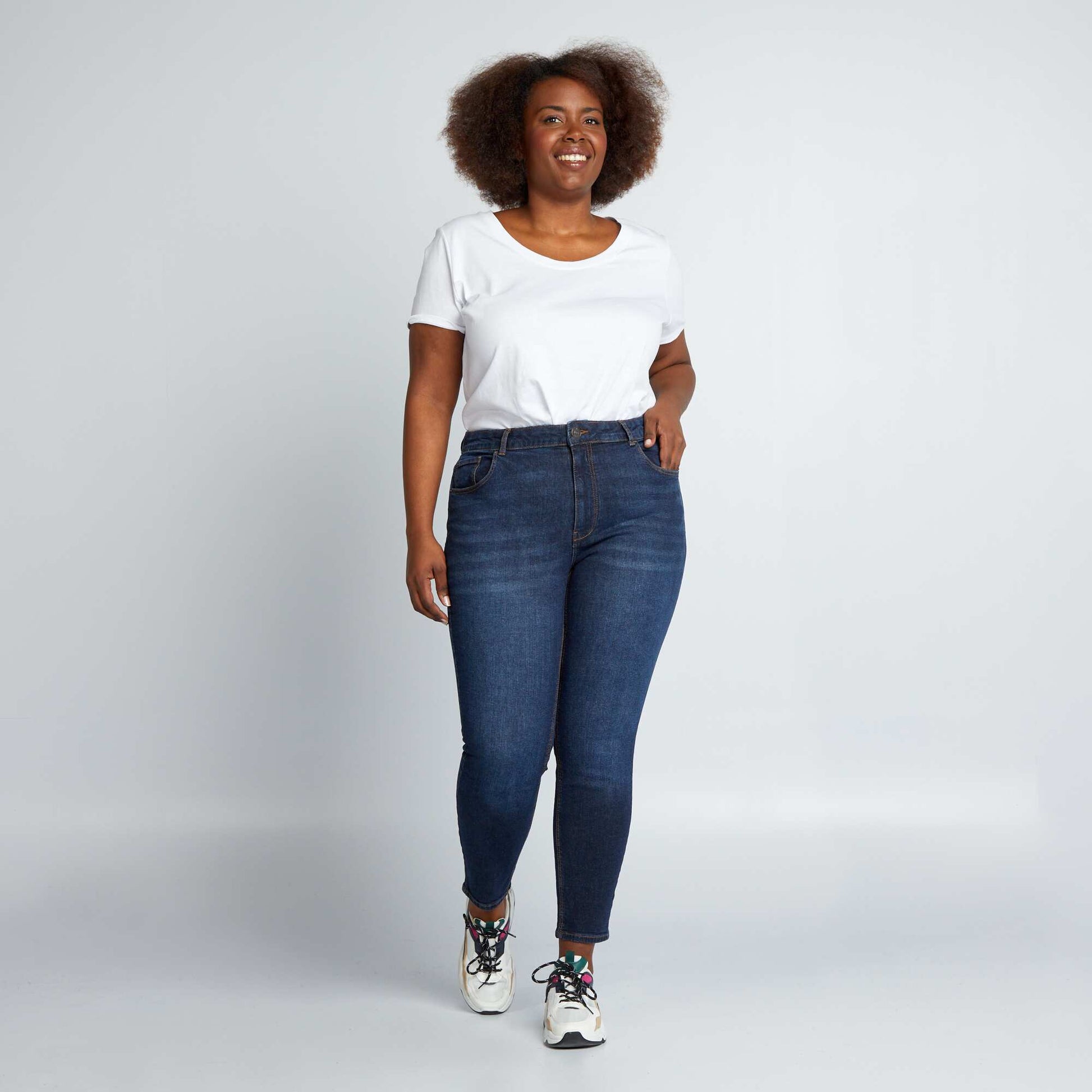 Jean slim taille haute - L28 BRUT
