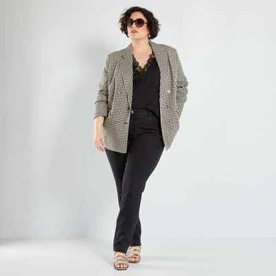 Jean slim à taille haute - L32 NOIR