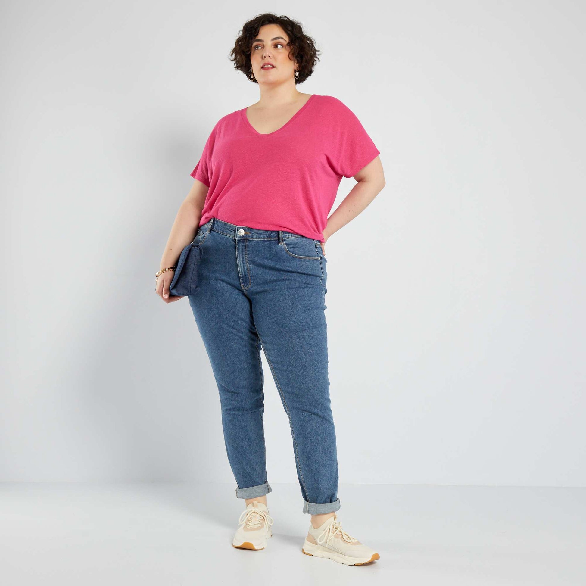 Jean slim à taille haute - L34 STONE