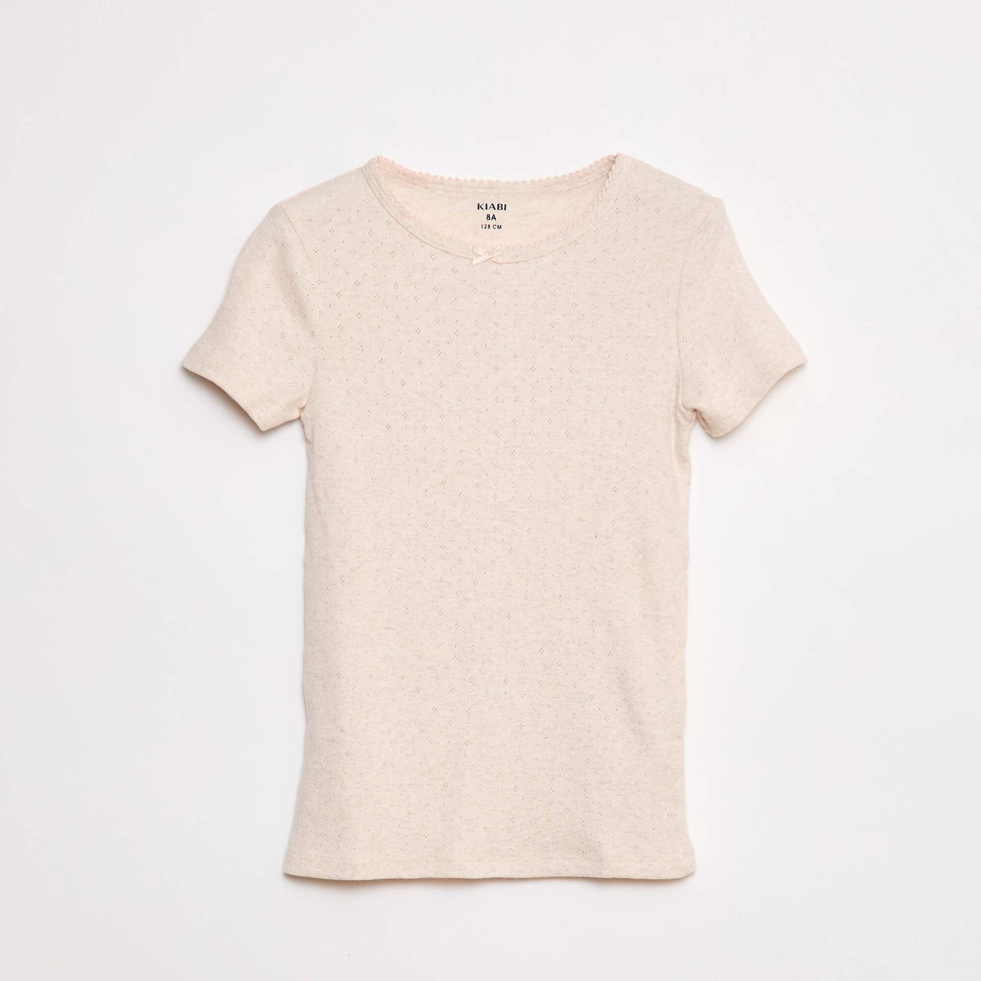 Lot de 3 t-shirts en maille pointelle BLANC/ROSE