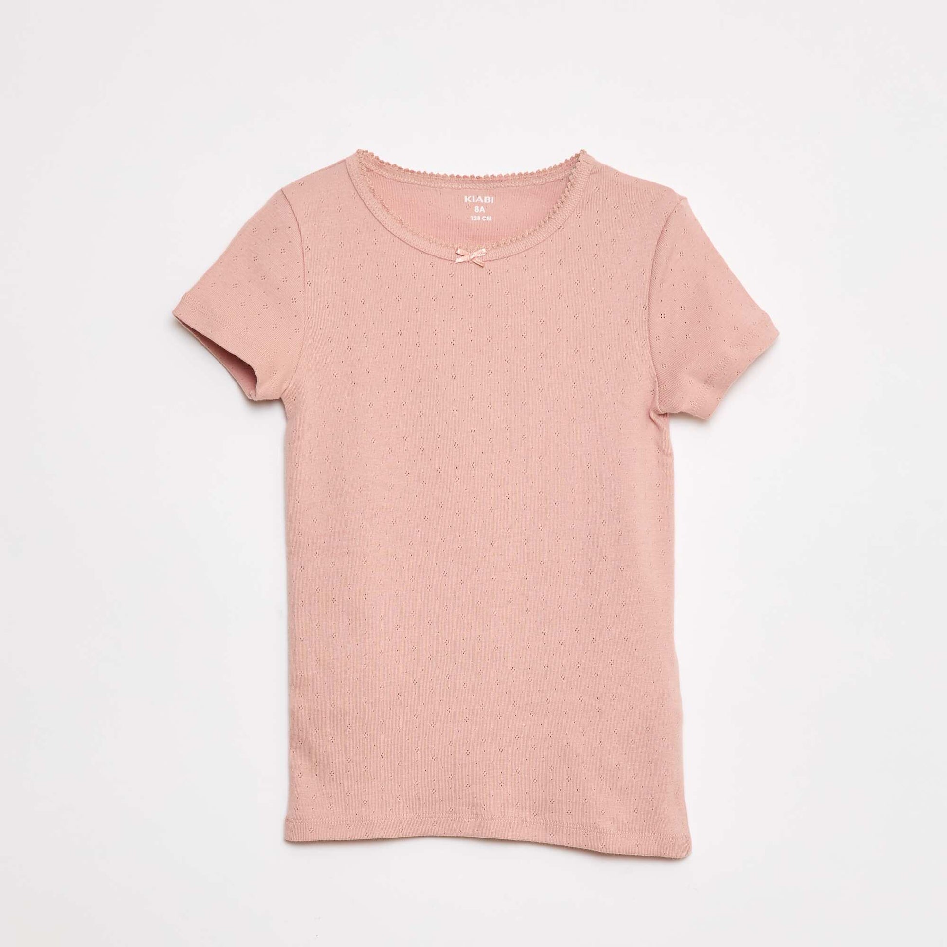 Lot de 3 t-shirts en maille pointelle BLANC/ROSE