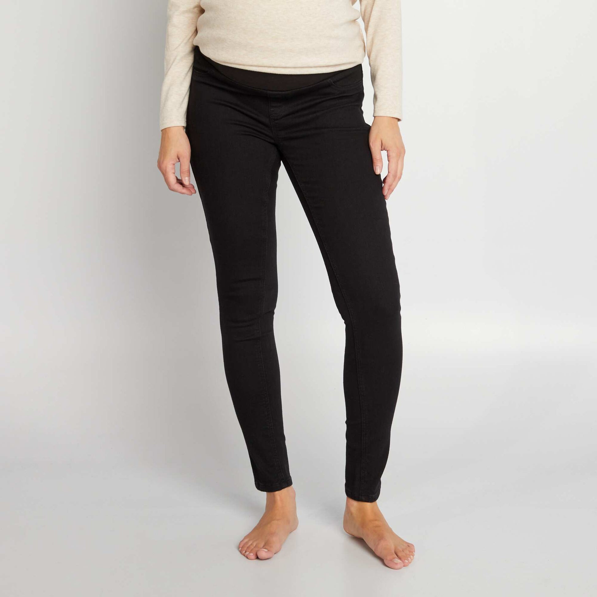 Jean grossesse skinny super stretch - Debut de grossesse - petit bandeau NOIR