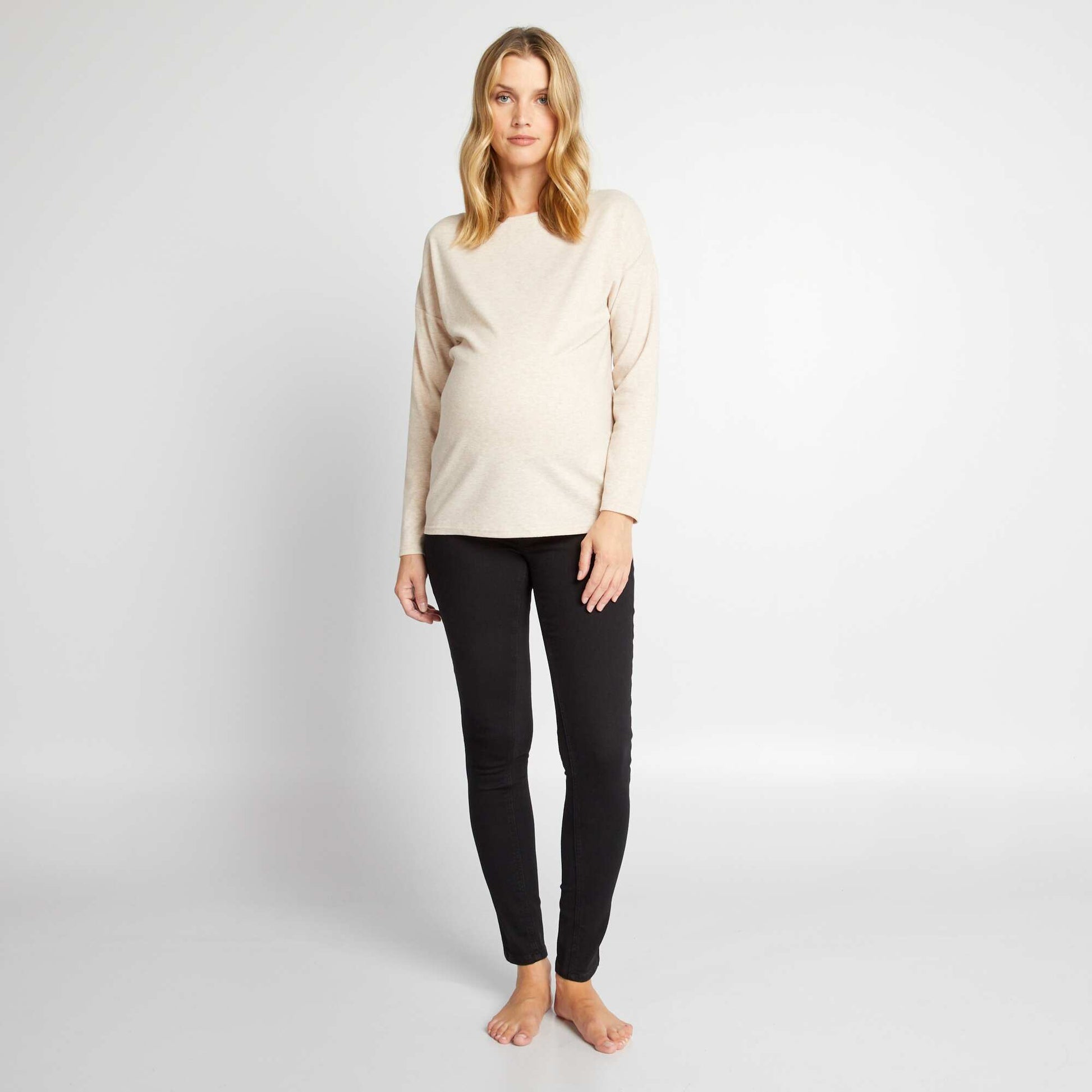 Jean grossesse skinny super stretch - Debut de grossesse - petit bandeau NOIR