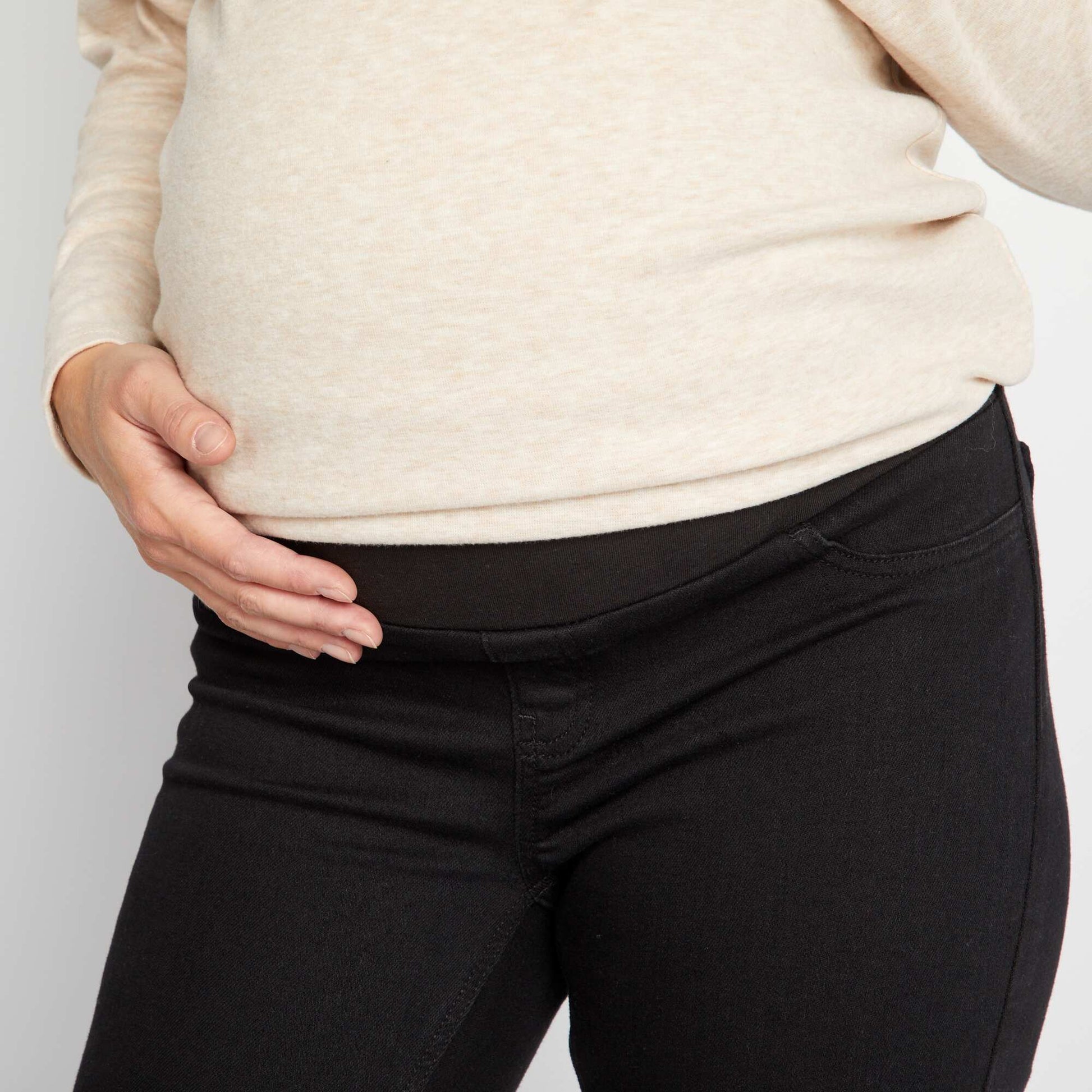 Jean grossesse skinny super stretch - Debut de grossesse - petit bandeau NOIR