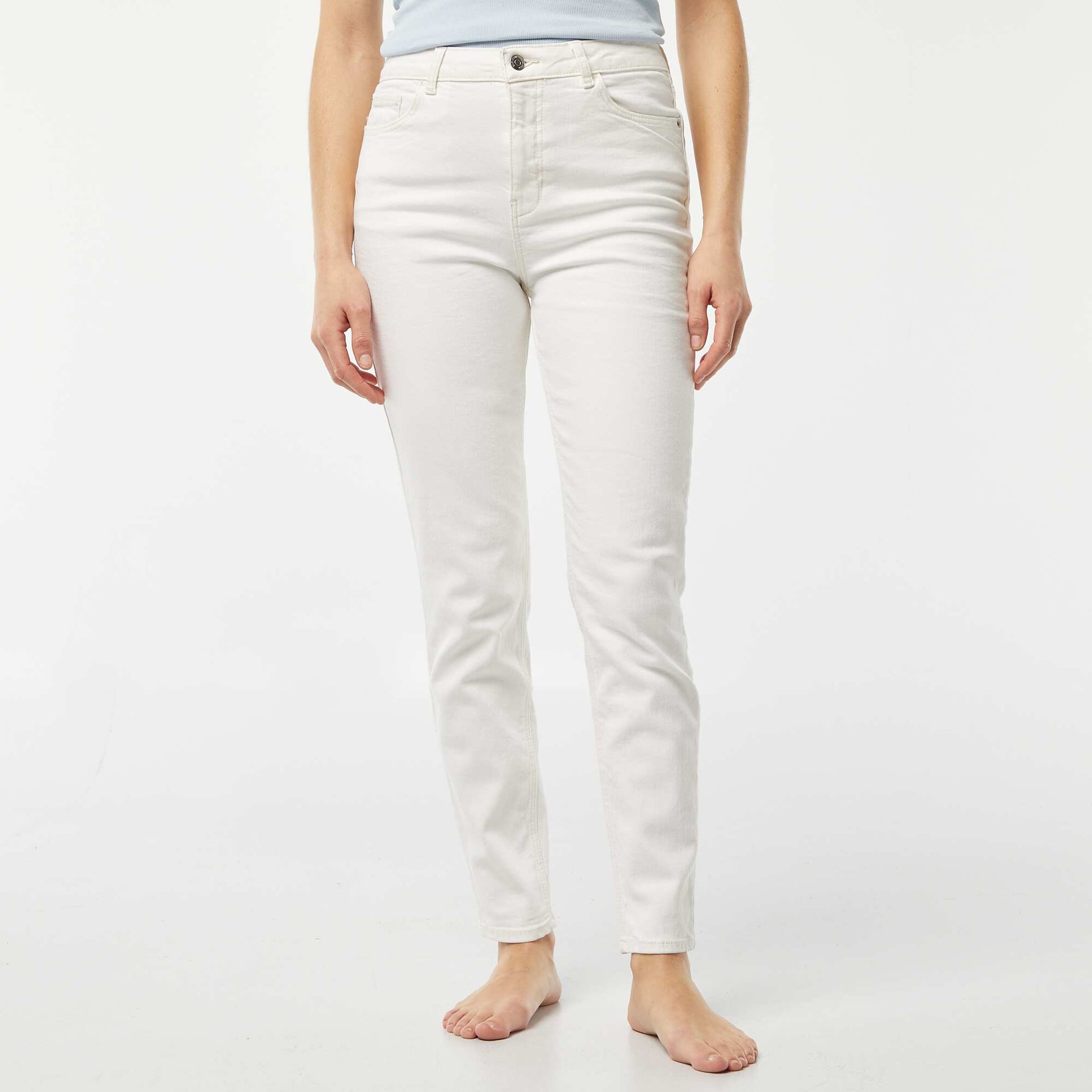 Pantalon slim en denim - L30 BLANC
