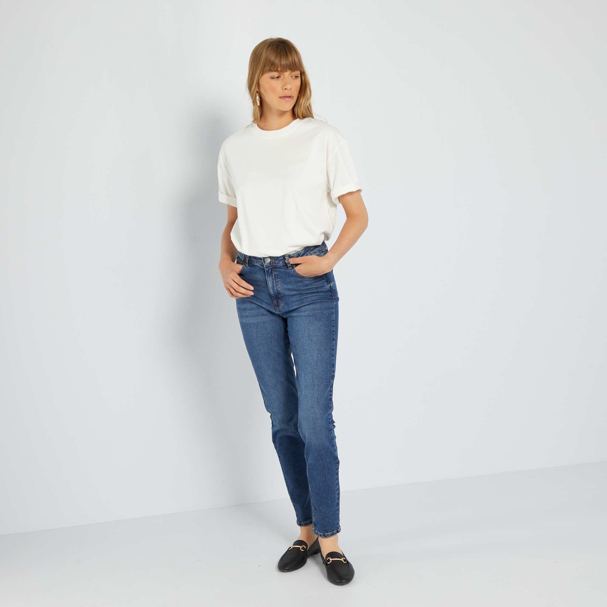 Pantalon slim en denim - L34 STONE