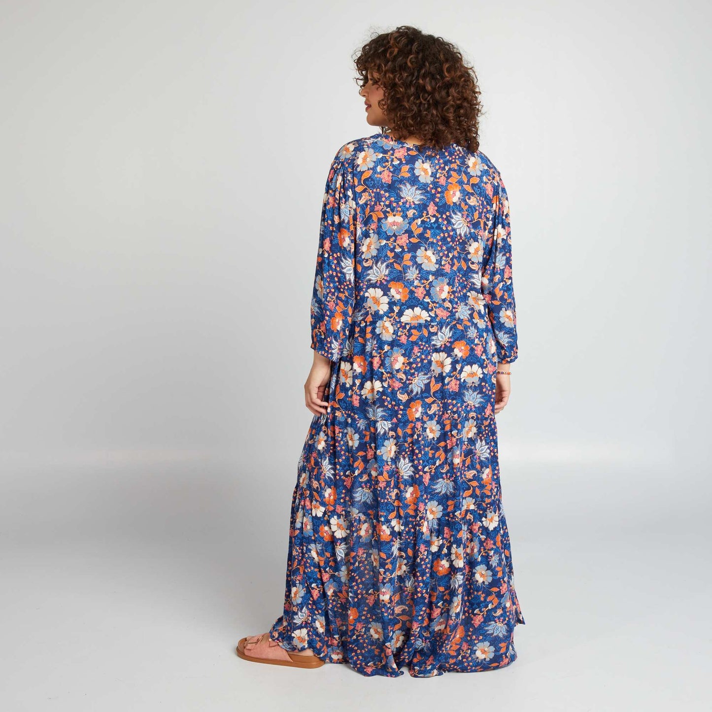 Robe longue imprim e Bleu