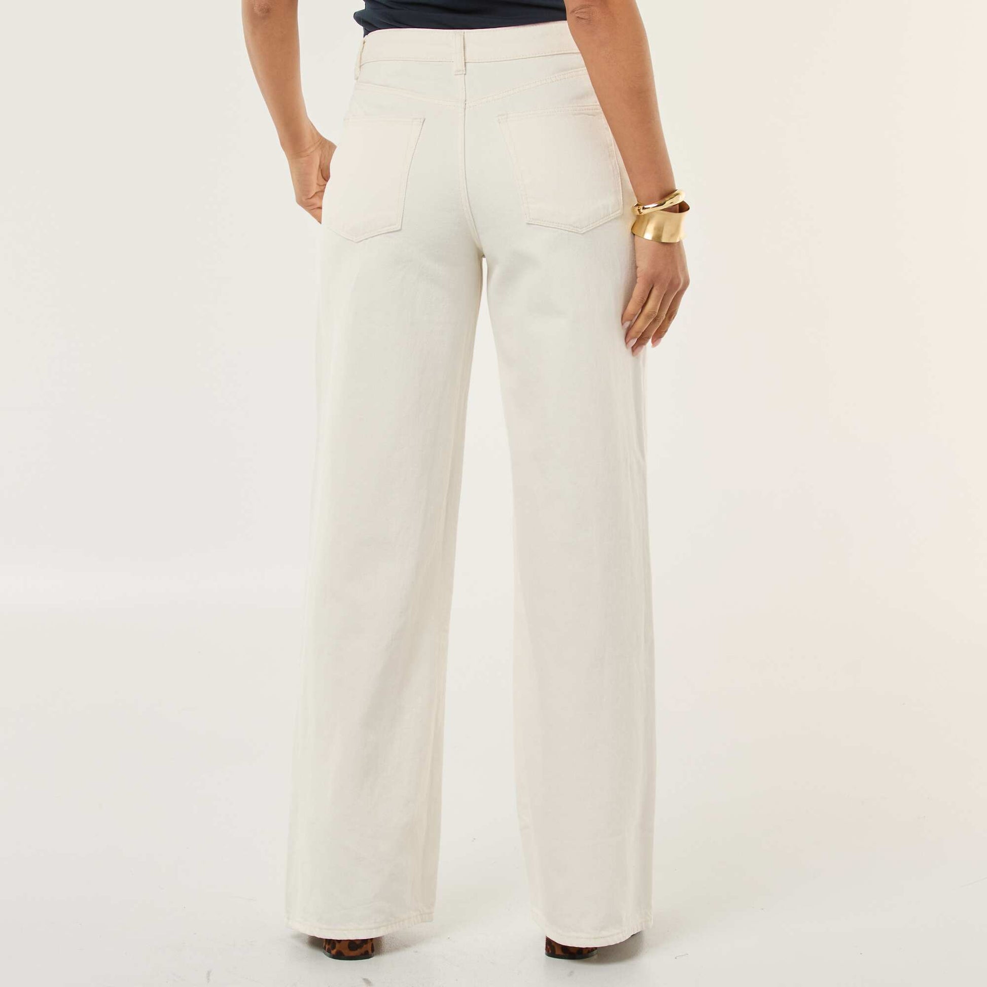 Pantalon denim wide leg - L28 BLANC