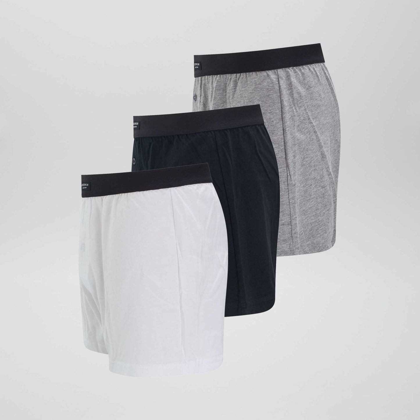 Lot de 3 boxers unis Gris/noir/blanc