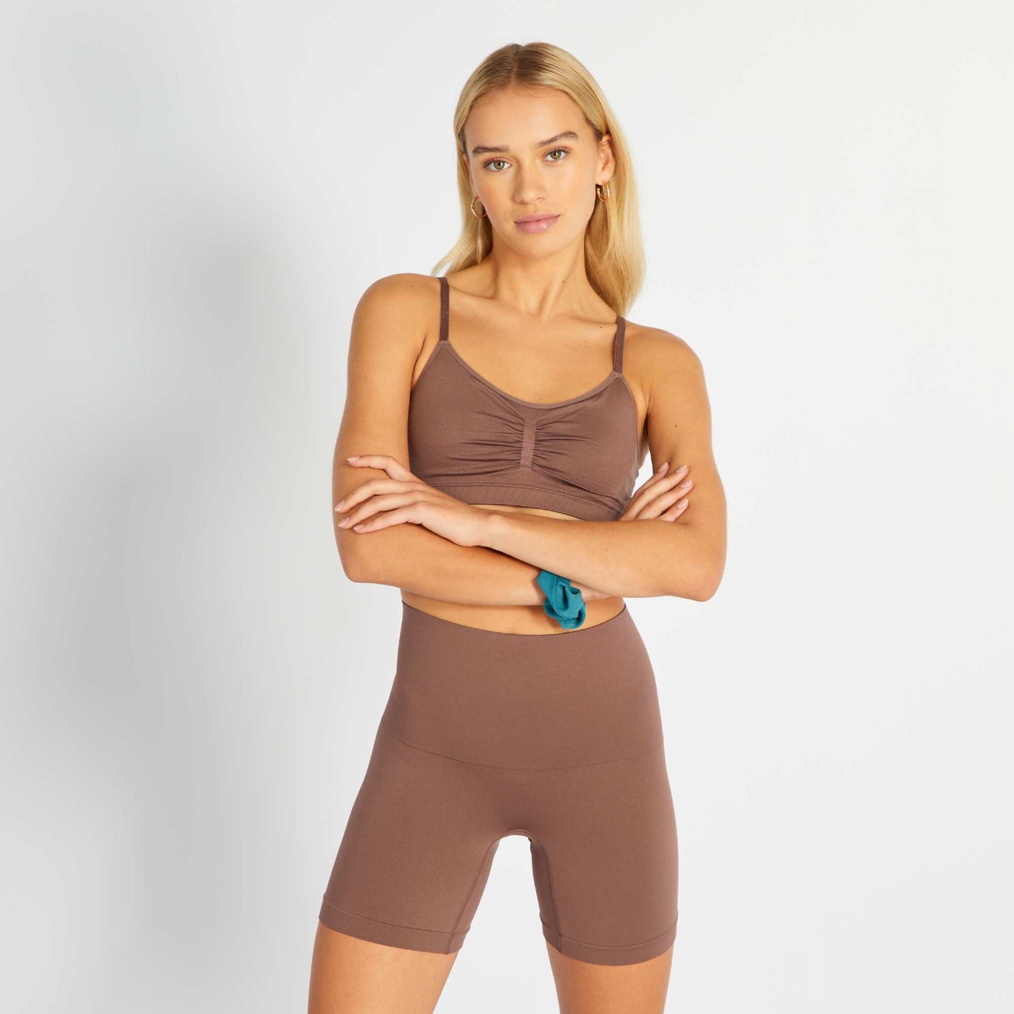 Shorty en microfibre marron