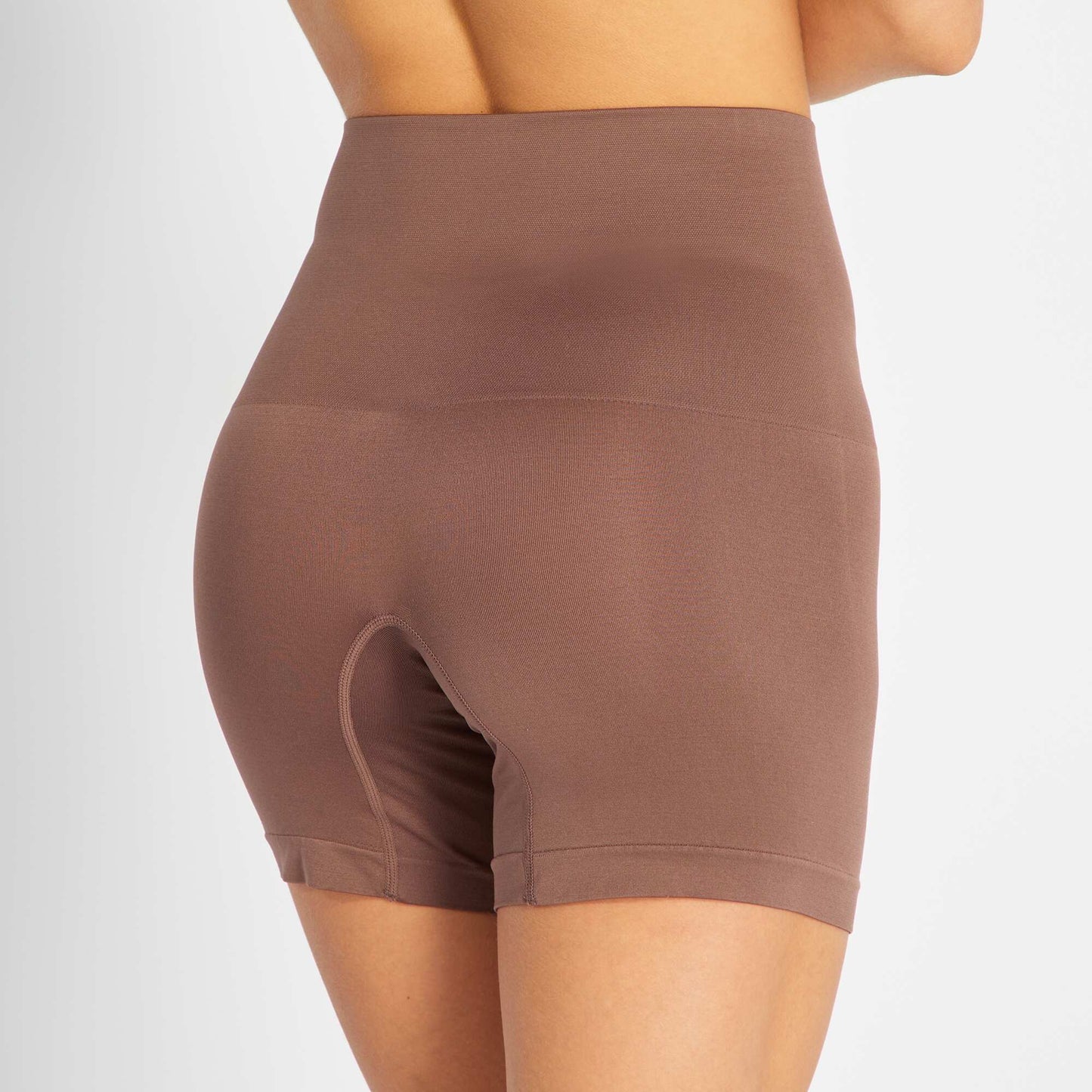 Shorty en microfibre marron