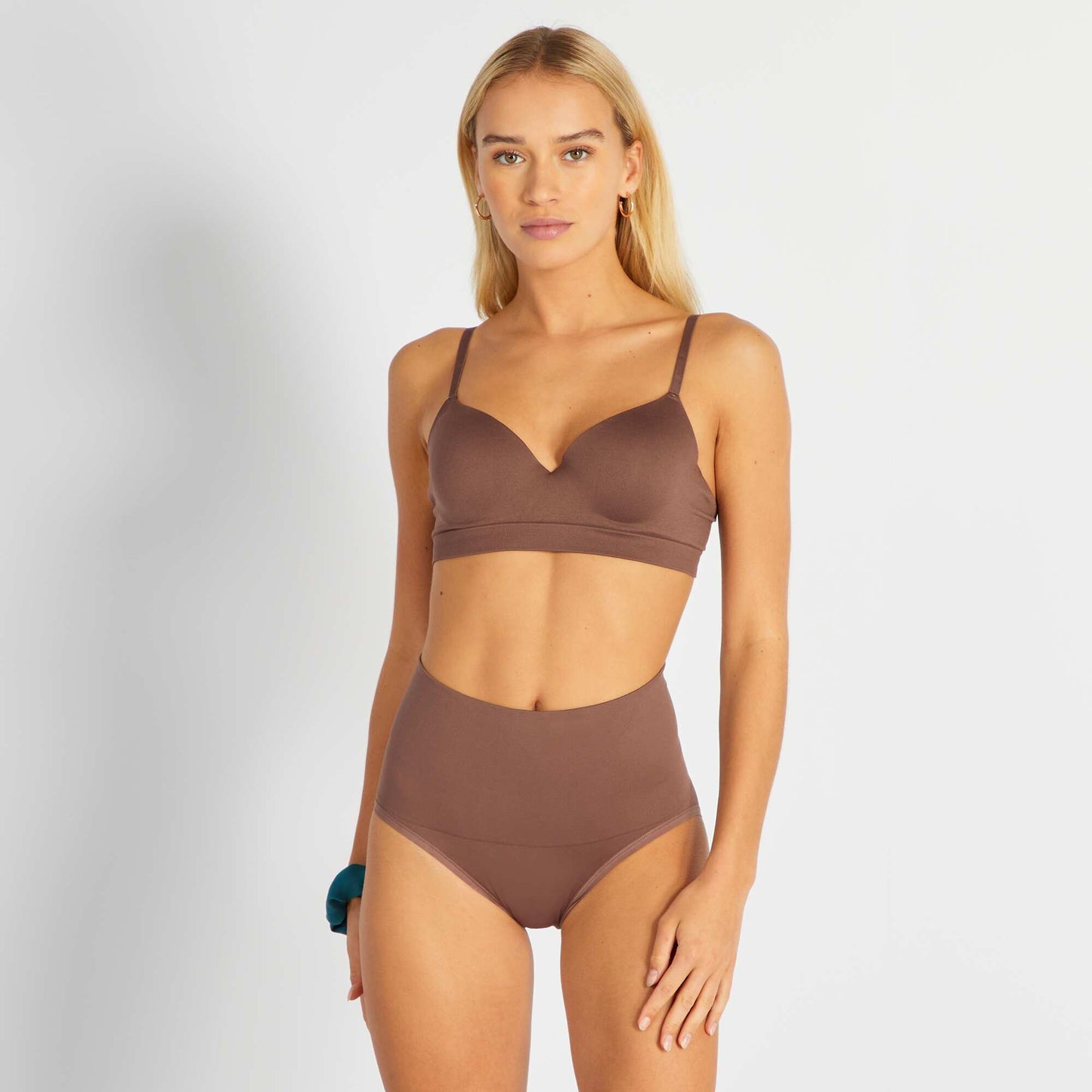 Culotte taille haute gainant marron