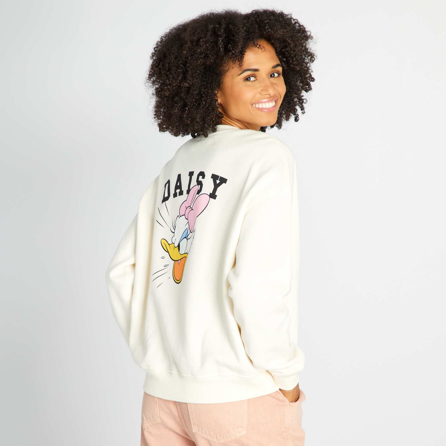 Sweat col rond 'Disney' Beige