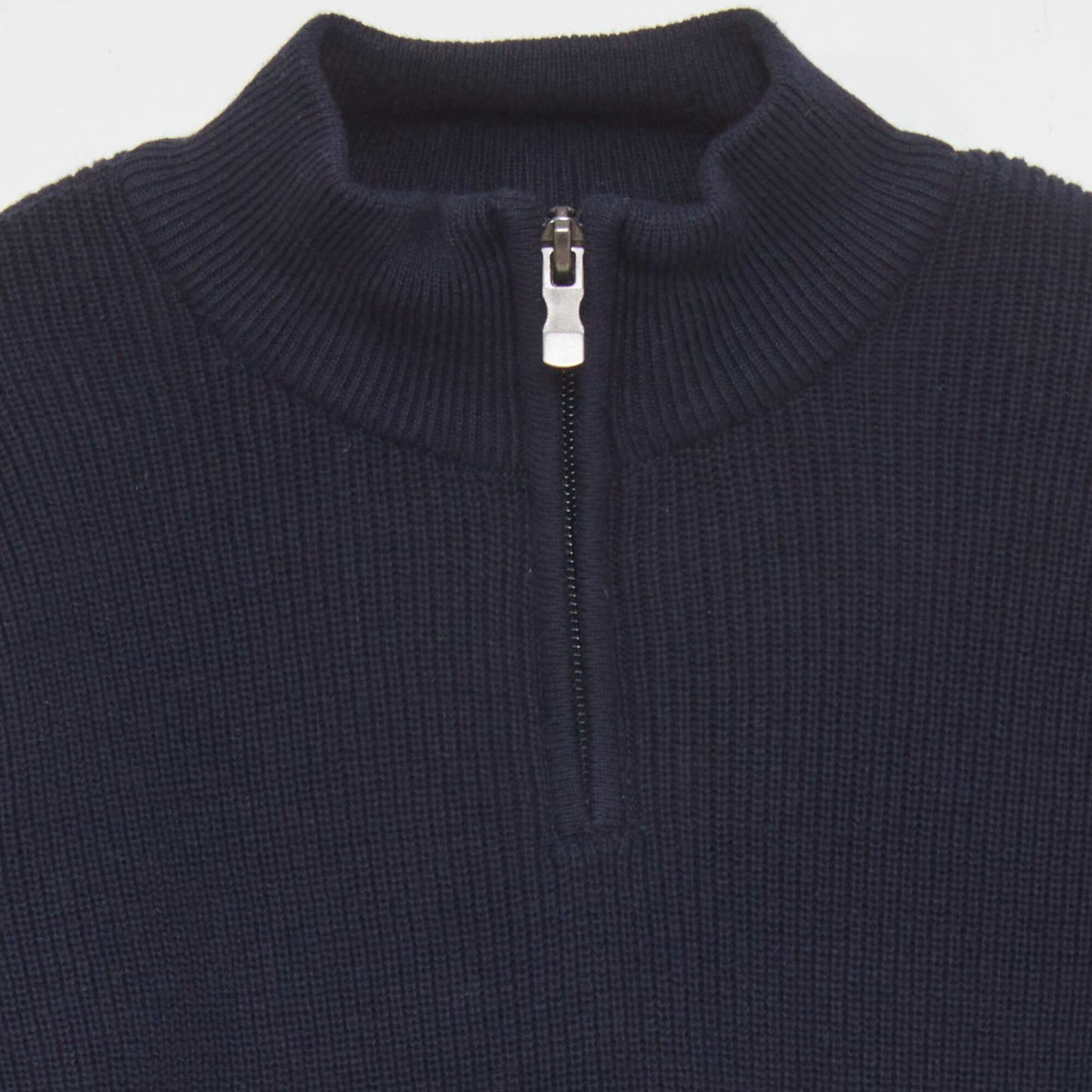 Pull col camionneur en maille c tel e Bleu