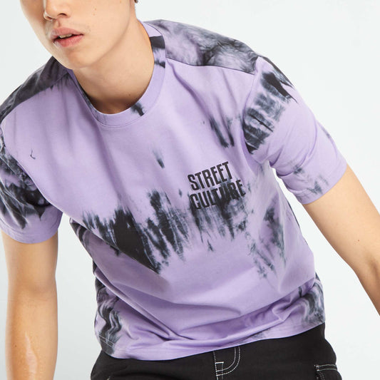 T-shirt en jersey tie and dye Violet