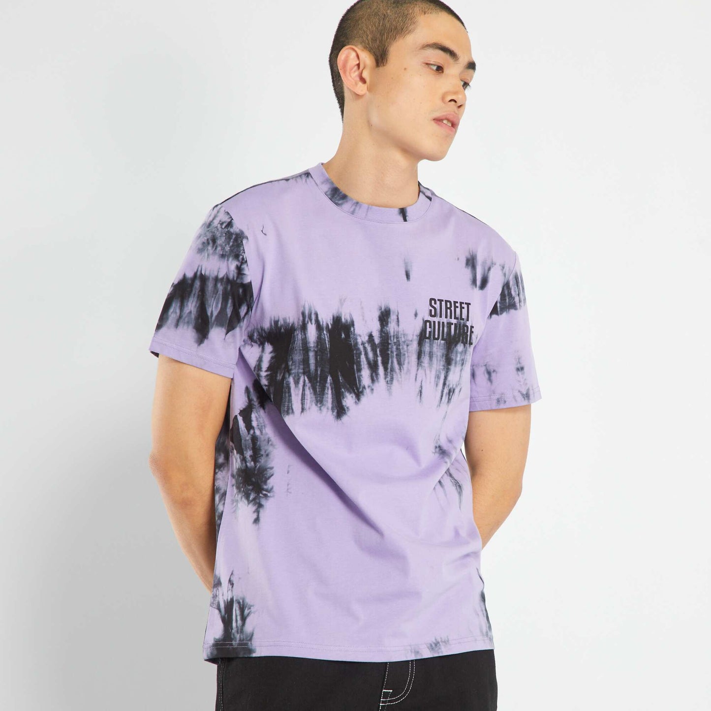 T-shirt en jersey tie and dye Violet