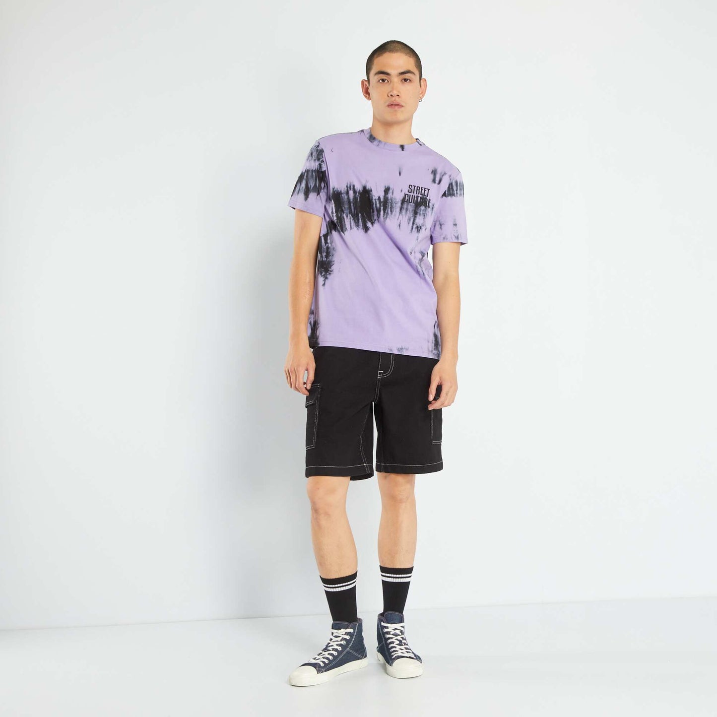 T-shirt en jersey tie and dye Violet