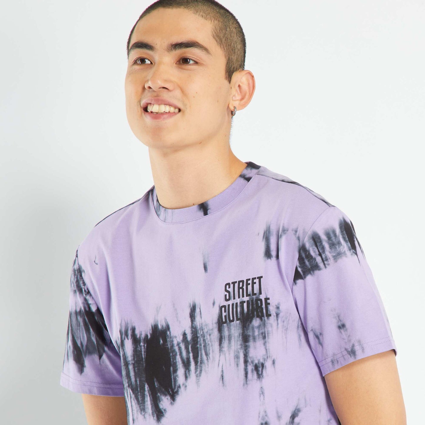 T-shirt en jersey tie and dye Violet