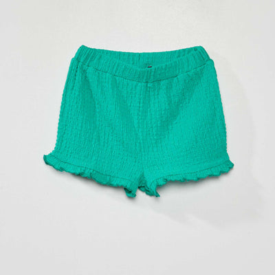 Short en maille smock e Vert