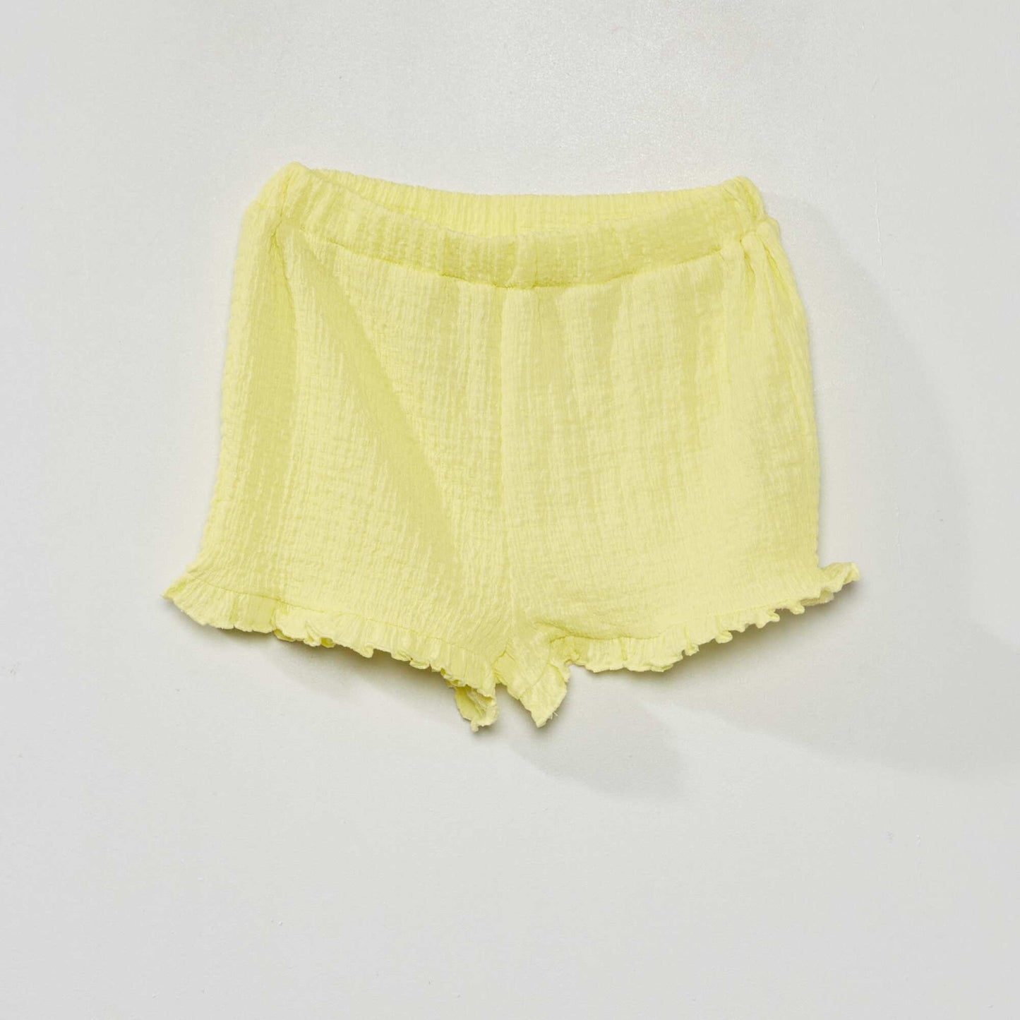 Short en maille smock e Jaune