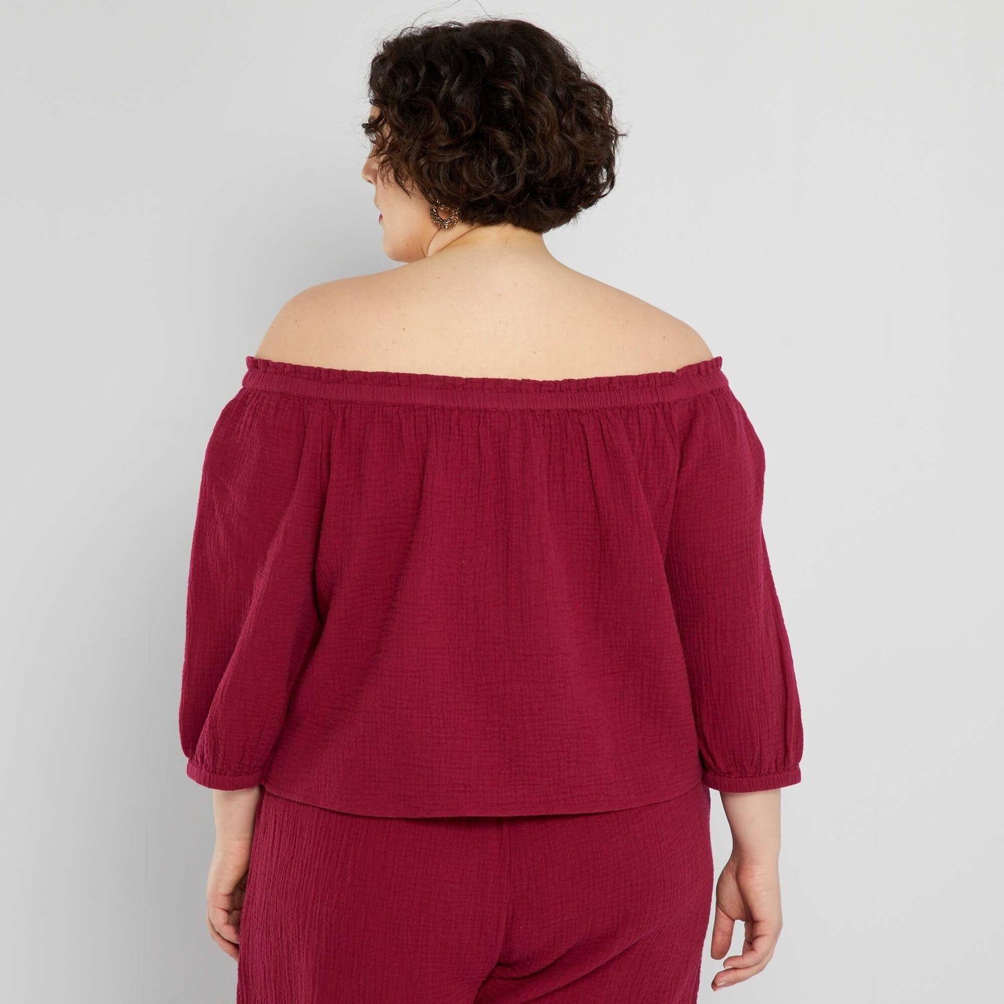 Blouse en gaze de coton Rouge