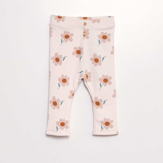 Legging long   motif Rose clair