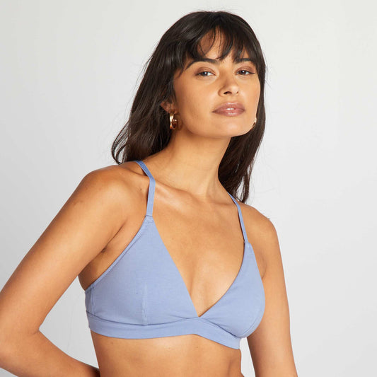 Soutien-gorge triangle avec coques amovibles Bleu