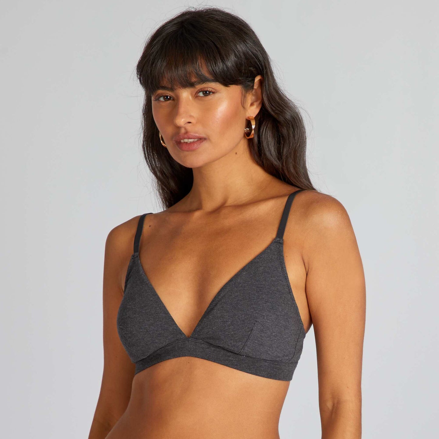 Soutien-gorge triangle avec coques amovibles Gris