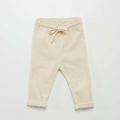 Pantalon jogging en french terry Beige