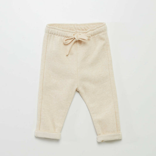 Pantalon jogging en french terry Beige