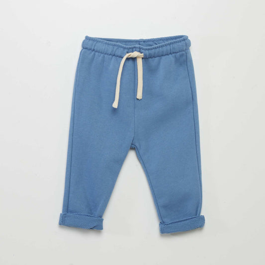 Pantalon jogging en french terry bleu