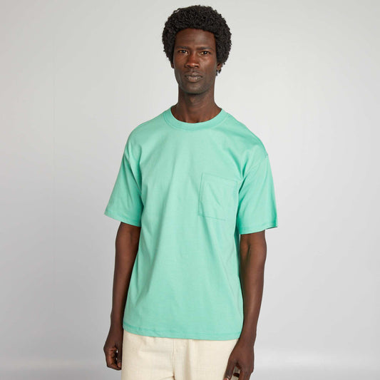 Tee-shirt uni coupe large vert menthe