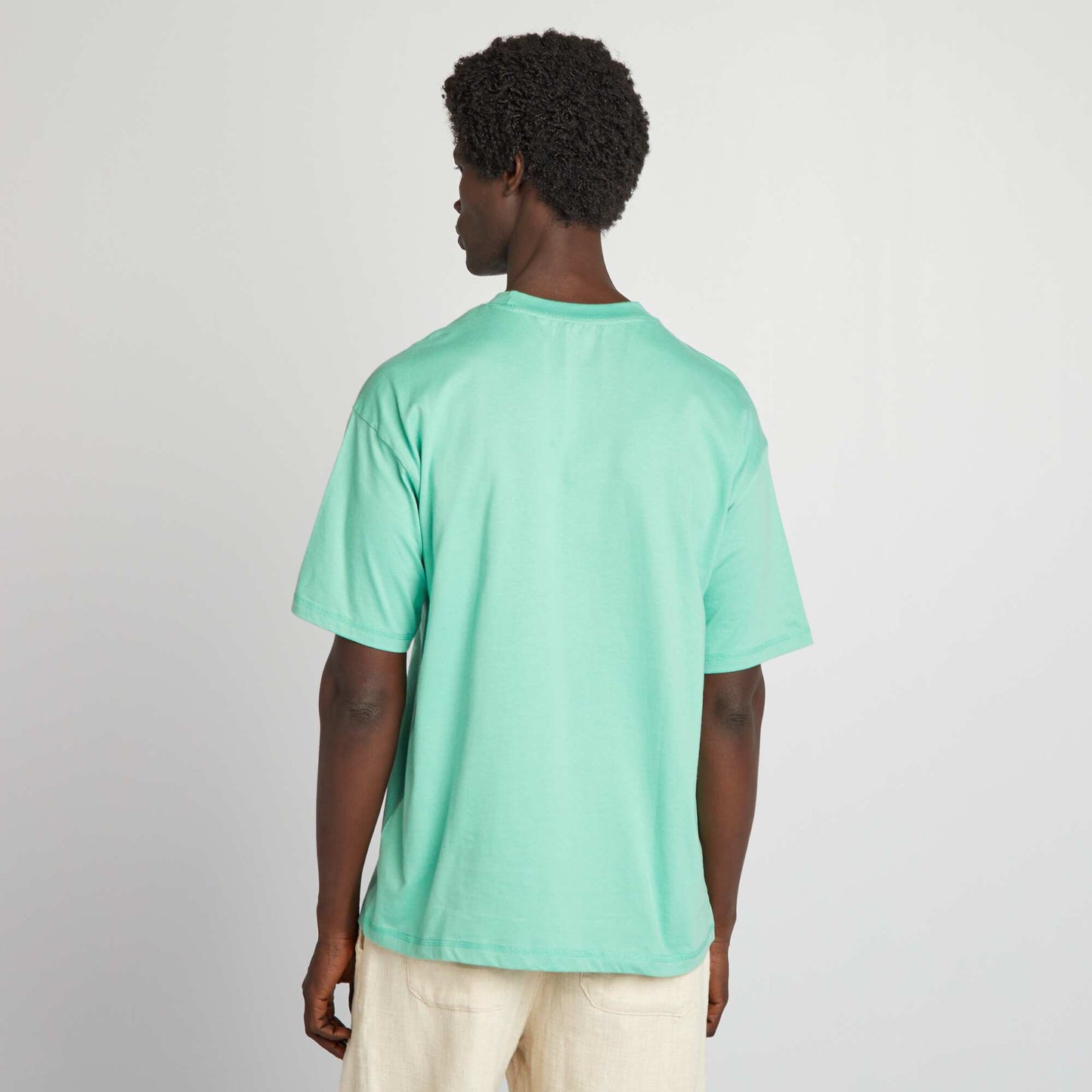 Tee-shirt uni coupe large vert menthe