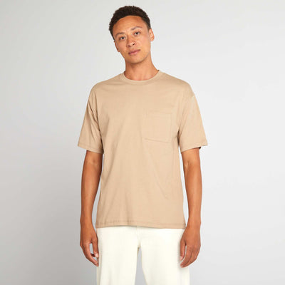 Tee-shirt uni coupe large beige