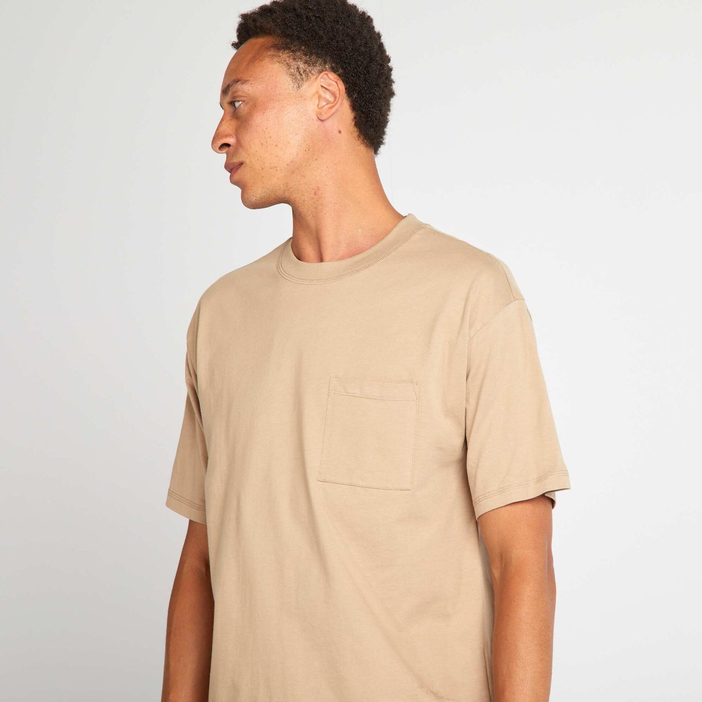 Tee-shirt uni   coupe large beige