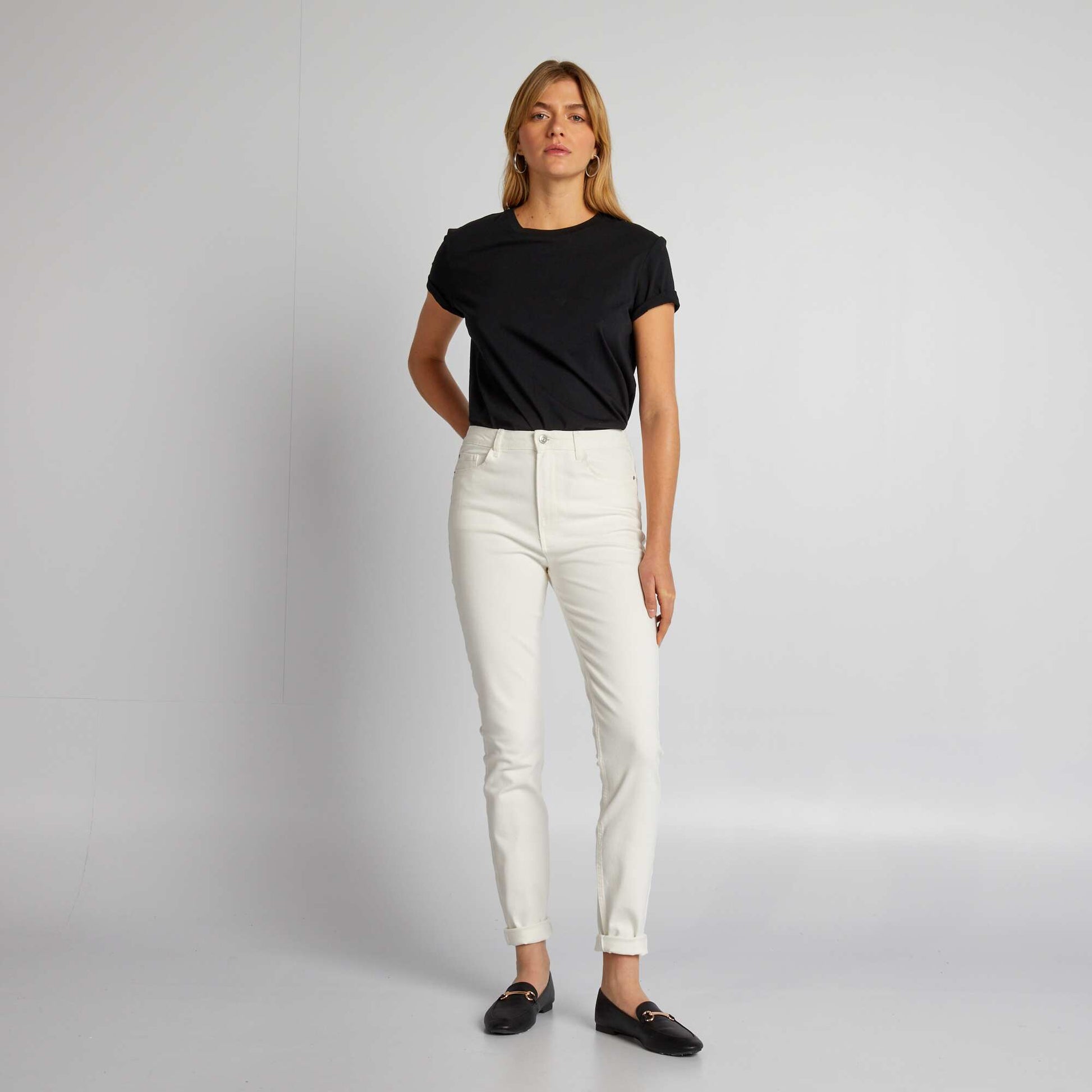 Jean skinny à taille haute - L30 BLANC