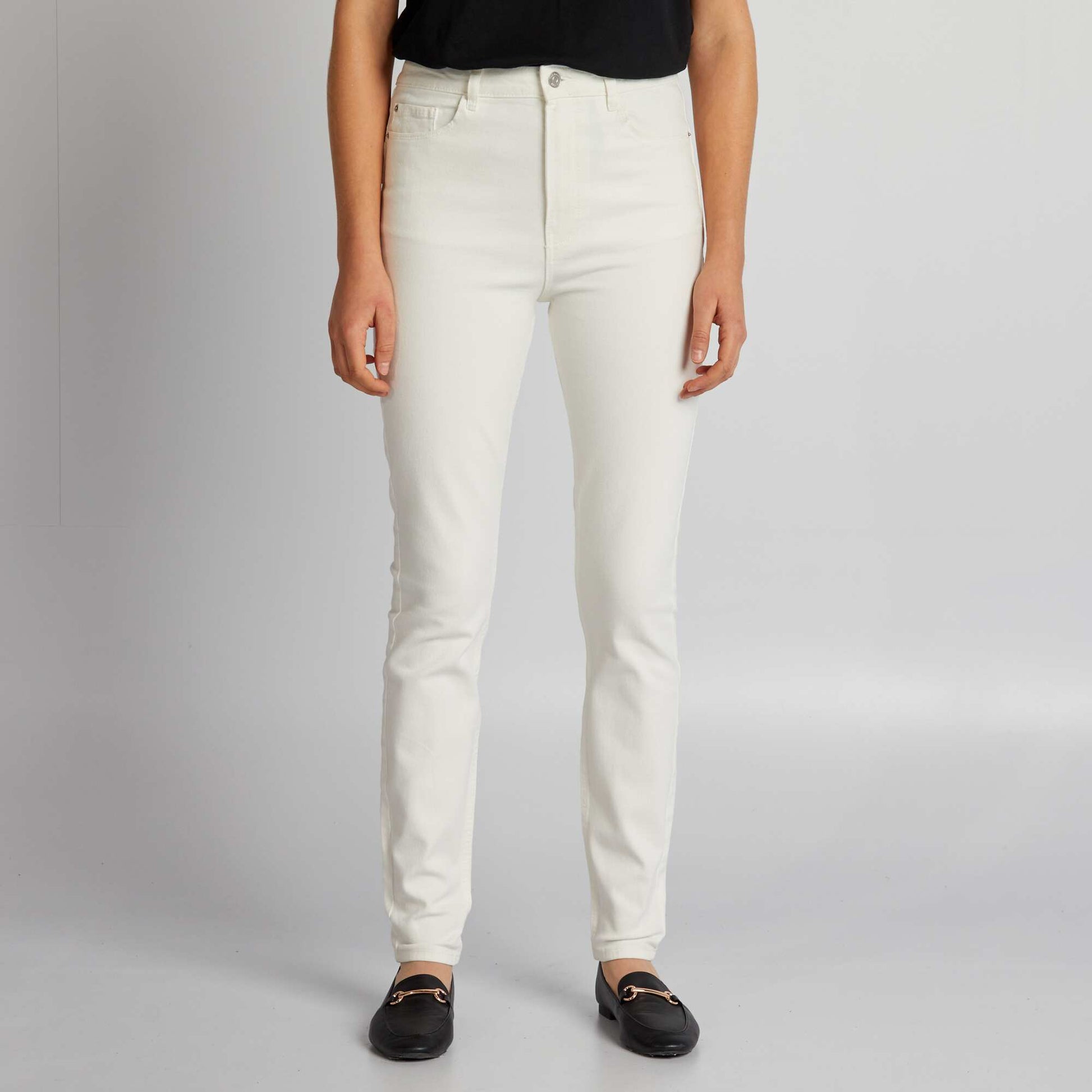 Jean skinny à taille haute - L28 BLANC