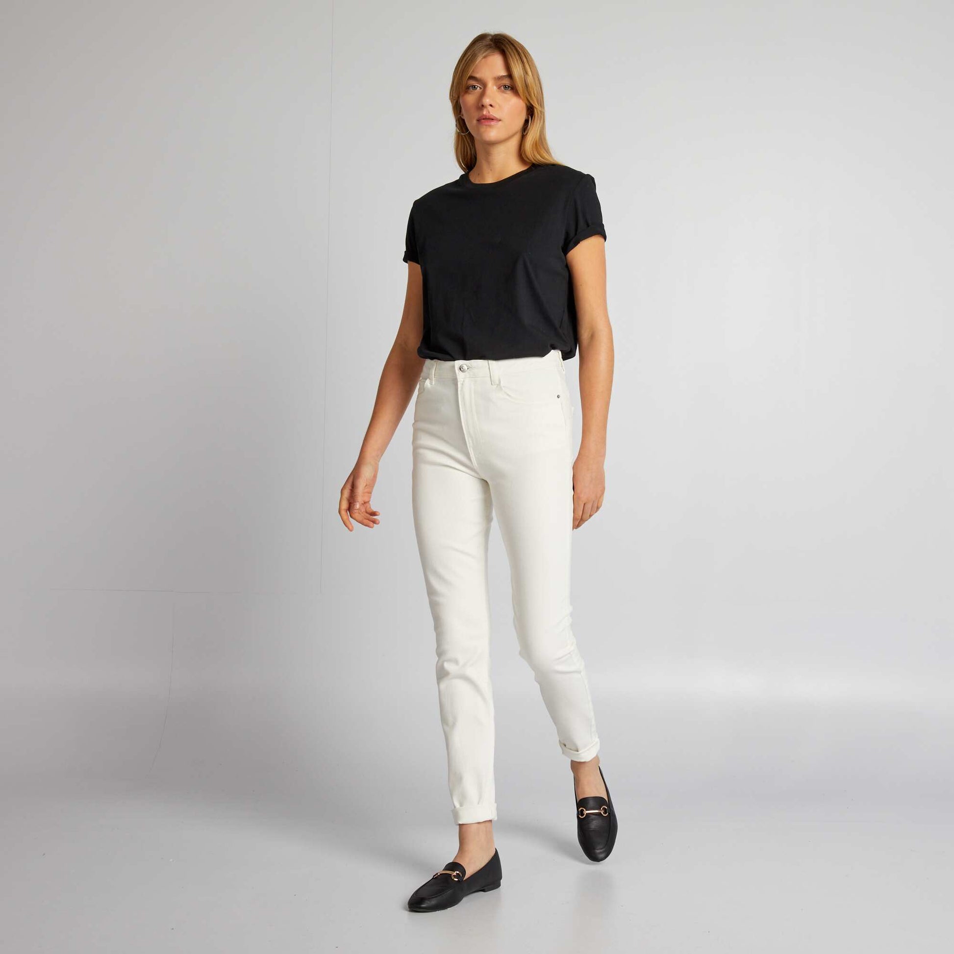 Jean skinny à taille haute - L32 BLANC