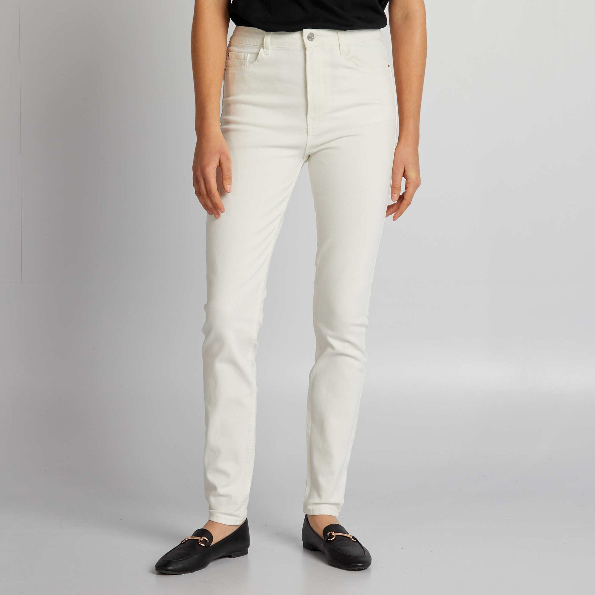 Jean skinny à taille haute - L32 BLANC