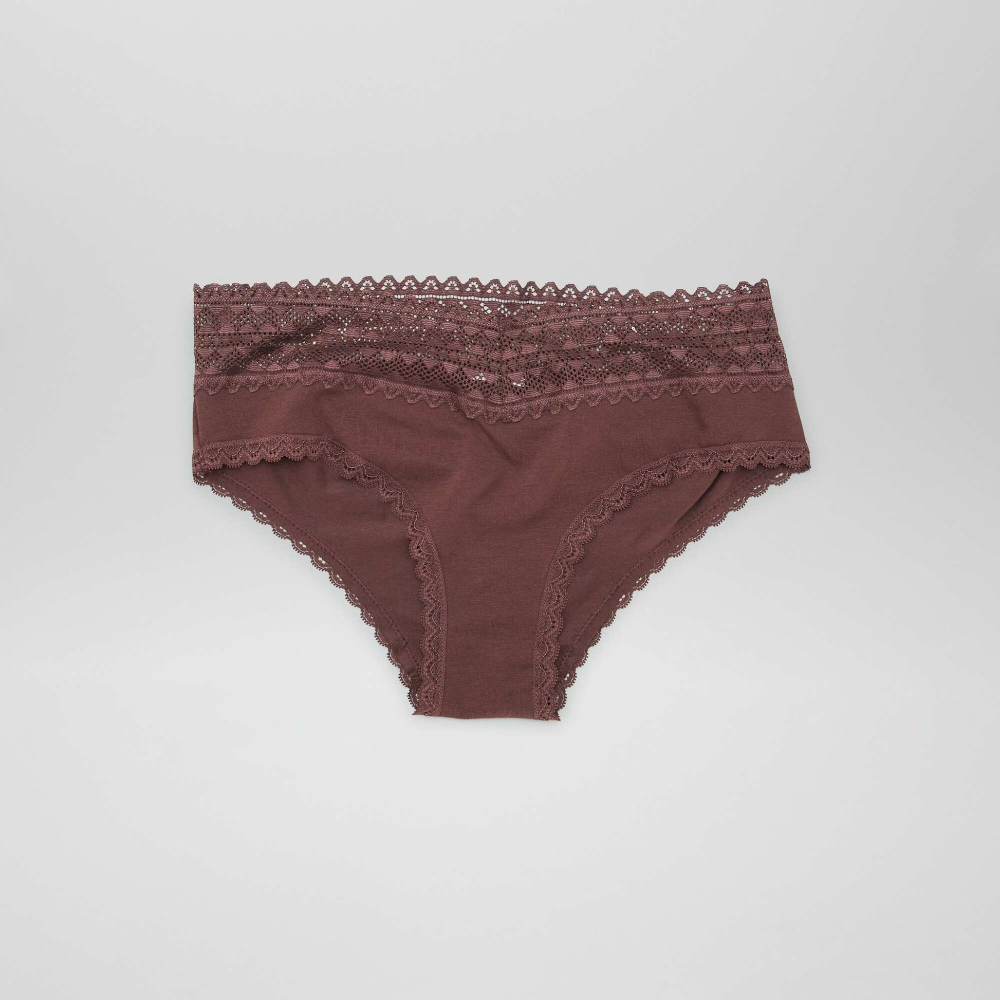 Lot de 3 shorties avec dentelle MARRON/ROSE/BLANC