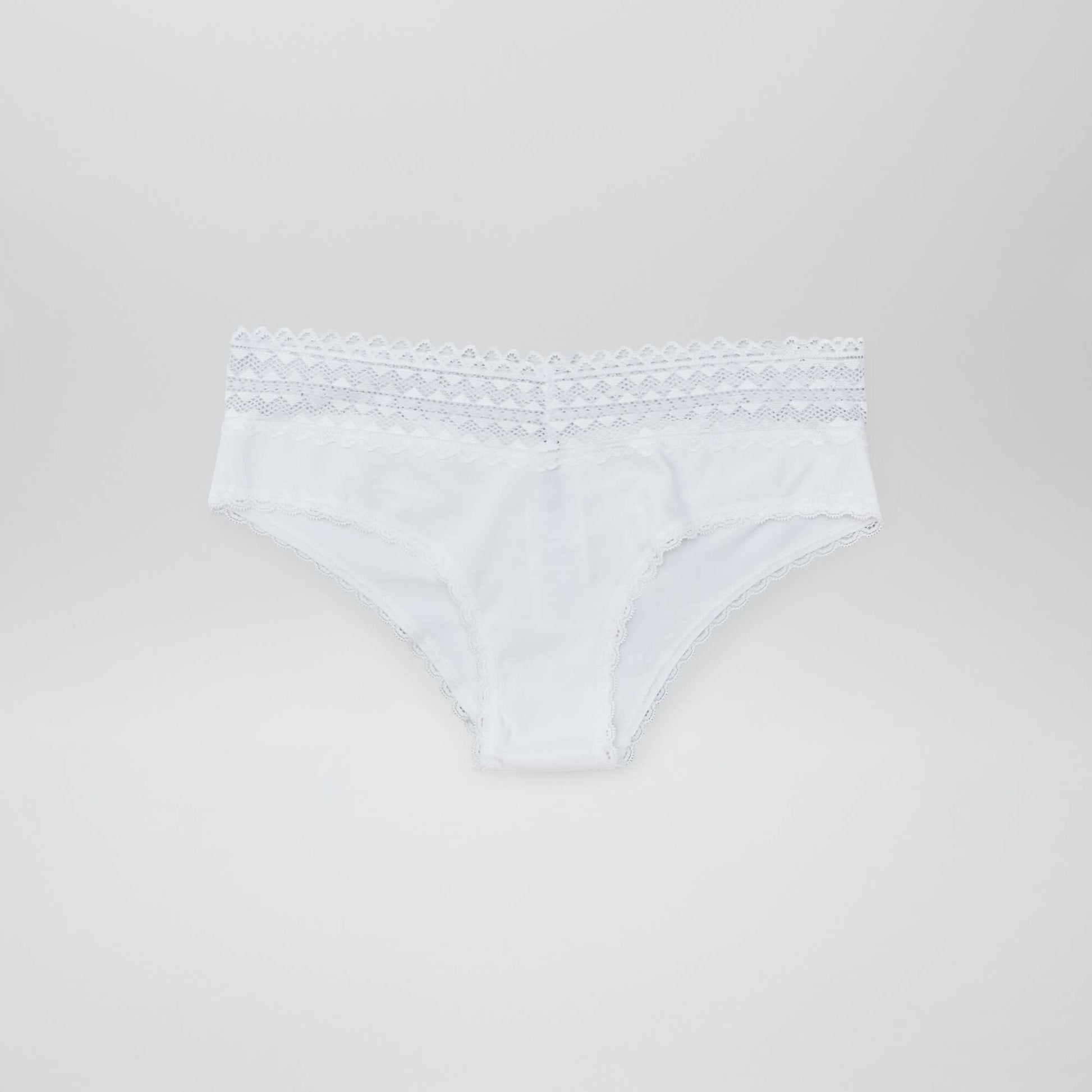 Lot de 3 shorties avec dentelle GRIS/BLANC/NOIR