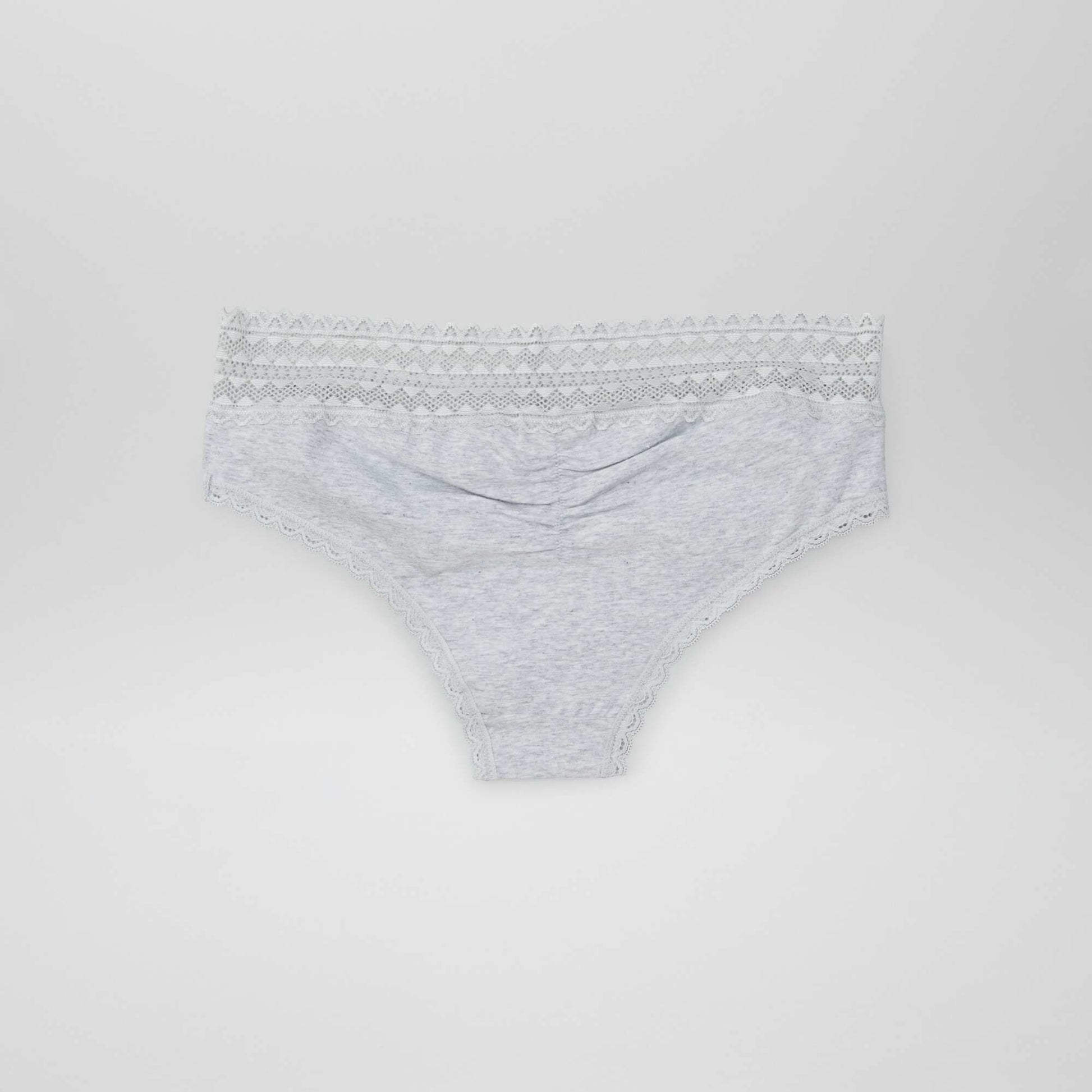 Lot de 3 shorties avec dentelle GRIS/BLANC/NOIR