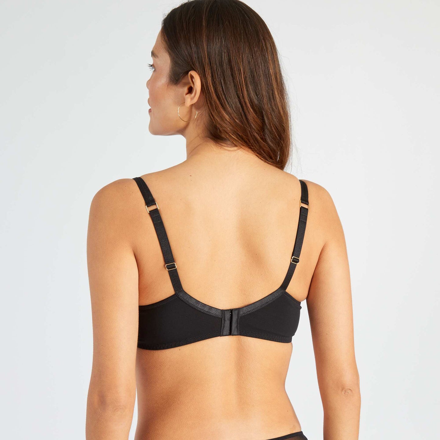 Soutien-gorge ampliforme tulle brod D&E noir