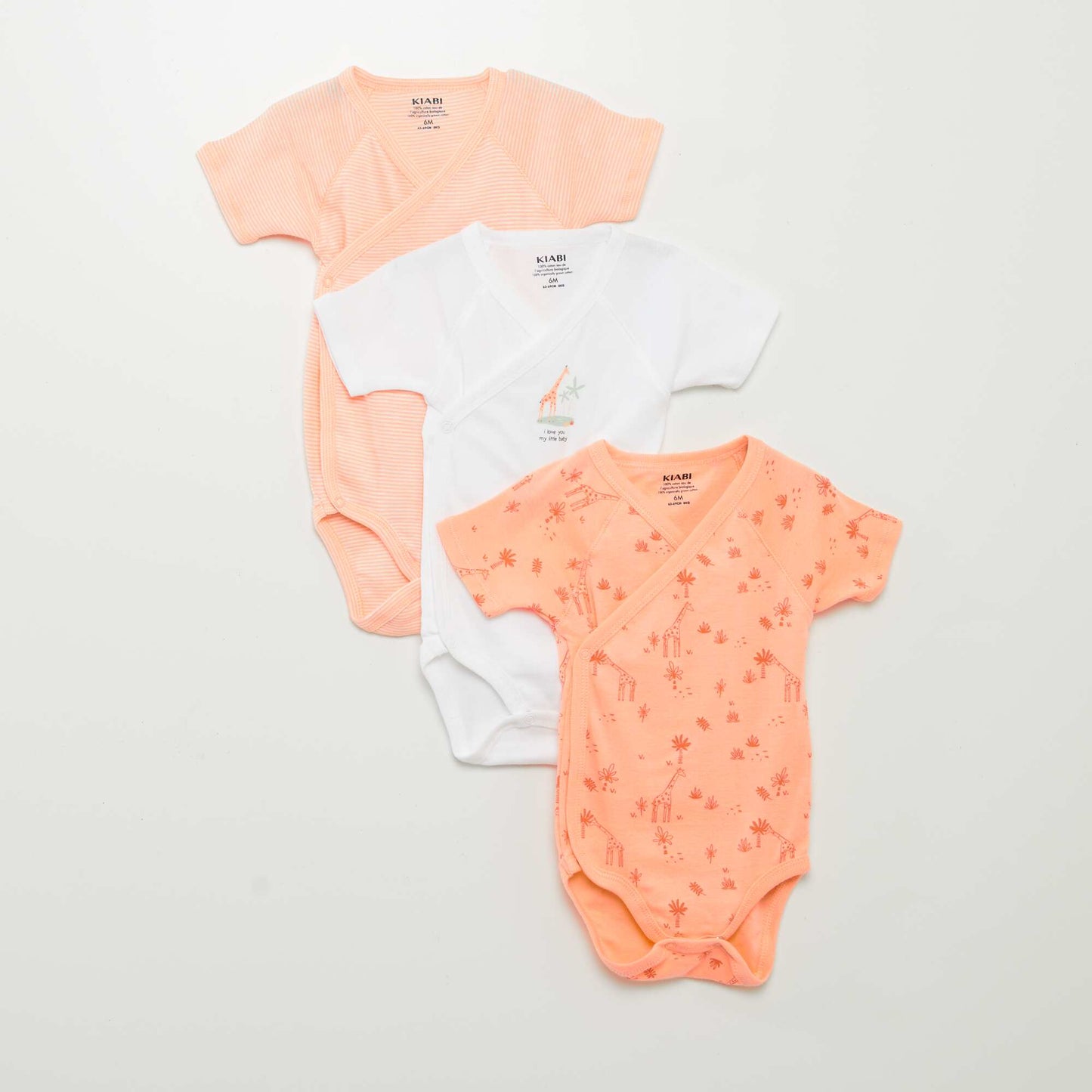 Lot de 3 bodies fantaisie Orange