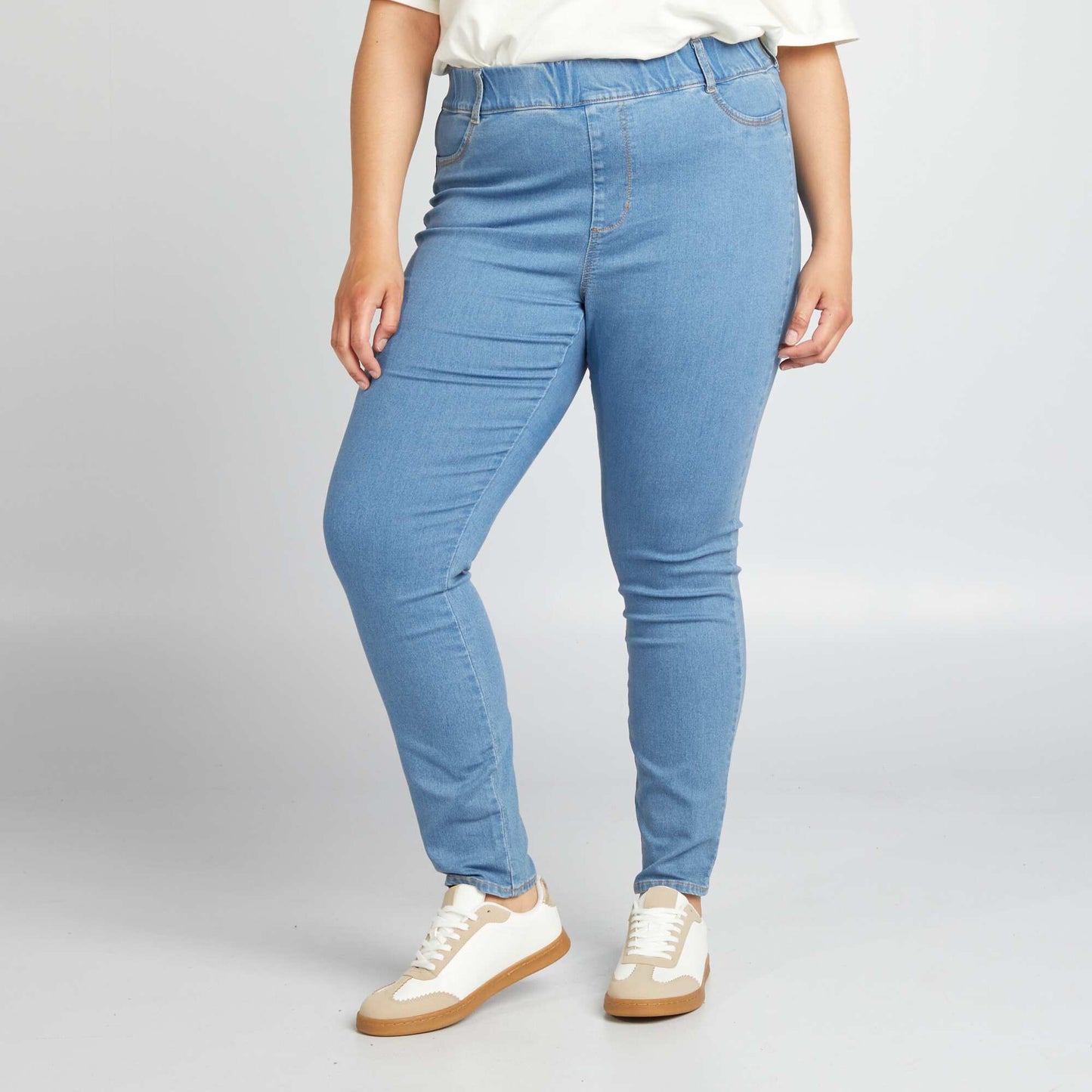 Jegging taille haute regular stretch Bleu