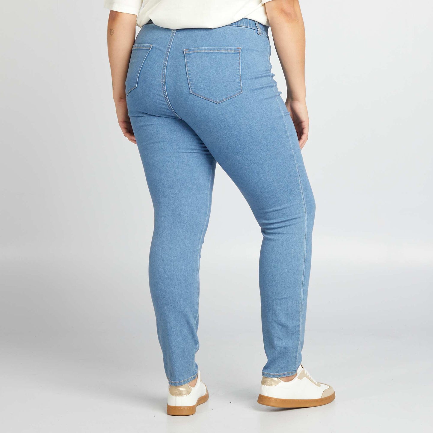 Jegging taille haute regular stretch Bleu