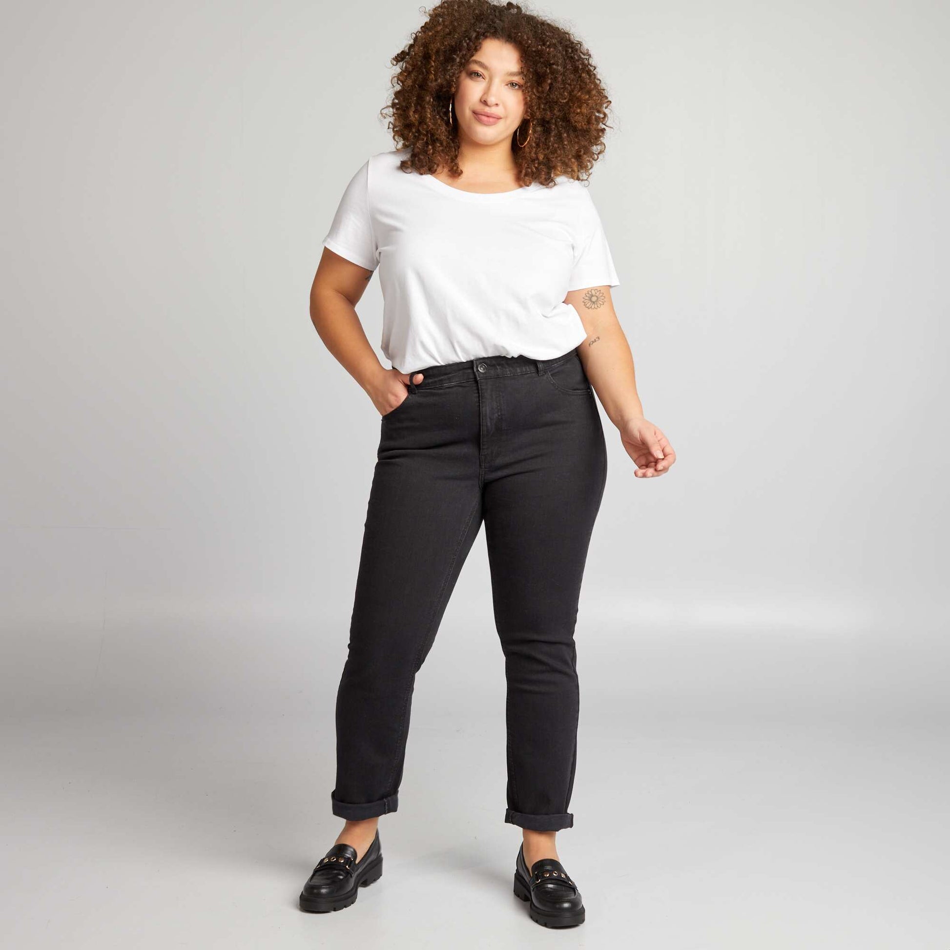 Jean regular 5 poches L30 NOIR